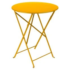 Fermob Table De Jardin Ronde Pliante En Acier Miel - Bistro