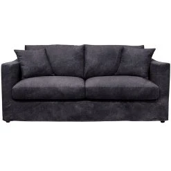 Inside Canapé Convertible 3 Places Gabriel - Velours Vintage - Adore Anthracite