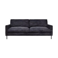 Inside Canapé Fixe 3 Places Gaspard - Velours Vintage - Adore Anthracite