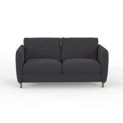 Inside Canapé Convertible 2 Places Gustave - Velours Vintage - Adore Anthracite