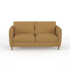 Inside Canapé Convertible 2 Places Gustave - Tissu Texturé - Crown Moutarde