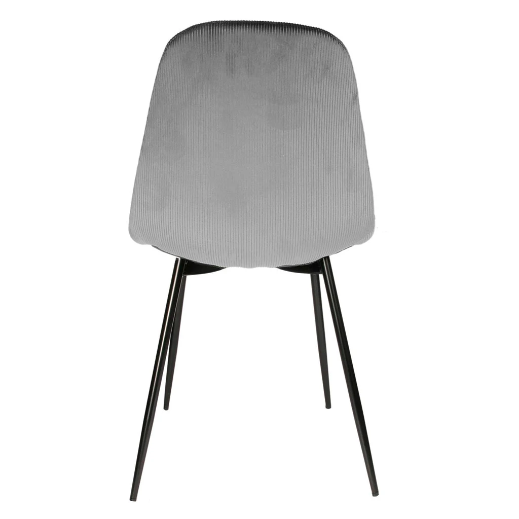 Home Déco Factory Chaise Salle à Manger En Velours Cotelé Gris - Giulia 6 Home Déco Factory Chaise Salle à Manger En Velours Cotelé Gris - Giulia – Image 4