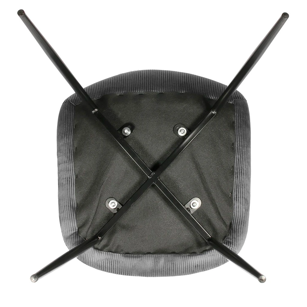 Home Déco Factory Chaise Salle à Manger En Velours Cotelé Gris - Giulia 7 Home Déco Factory Chaise Salle à Manger En Velours Cotelé Gris - Giulia – Image 5