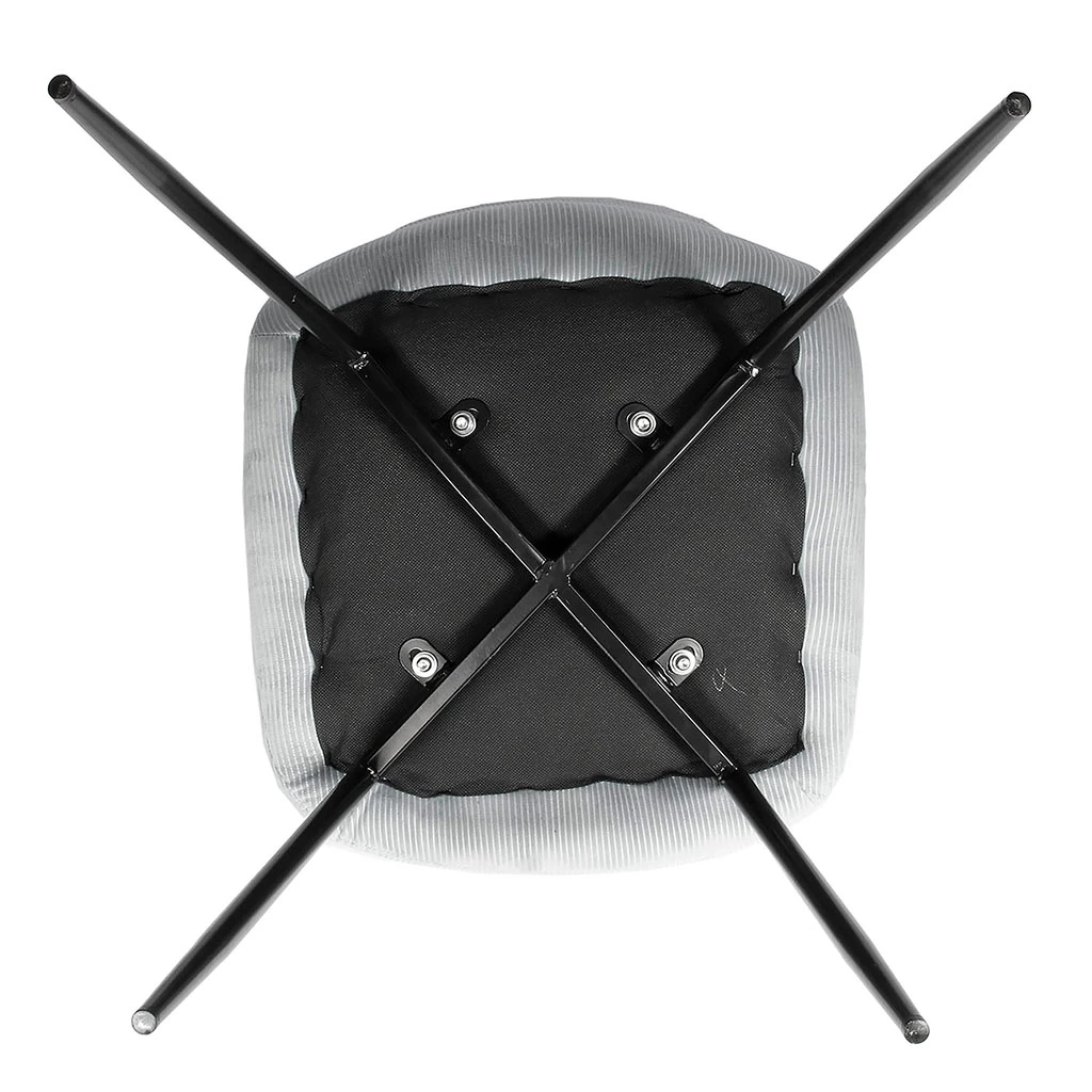 Home Déco Factory Chaise Salle à Manger En Velours Cotelé Gris Clair - Giulia 6 Home Déco Factory Chaise Salle à Manger En Velours Cotelé Gris Clair - Giulia – Image 4