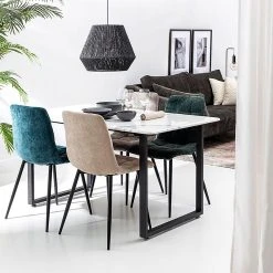 Ixia Chaise Salle à Manger En Tissu Bleu - Mony -SEMA design Boutique 621837 FRN05 WEB