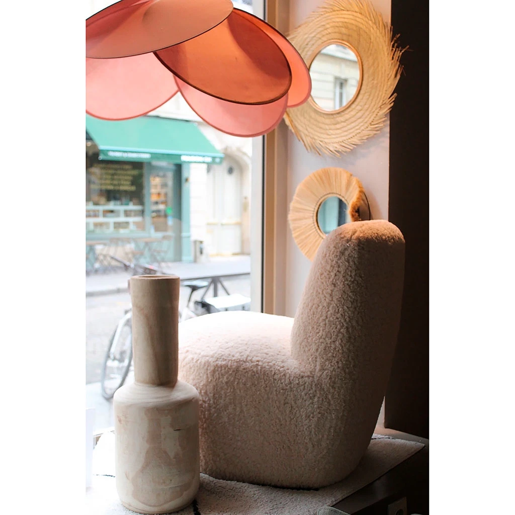 Opjet Fauteuil Bouclette Imitation Fourrure Blanc - Eve 5 Opjet Fauteuil Bouclette Imitation Fourrure Blanc - Eve – Image 3