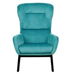 Home Déco Factory Fauteuil En Velours Côtelé Bleu Canard - Roma -SEMA design Boutique 623005 FRN02 WEB