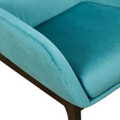 Home Déco Factory Fauteuil En Velours Côtelé Bleu Canard - Roma -SEMA design Boutique 623005 FRN05 WEB