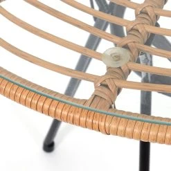 Home Déco Factory Table De Repas Ronde En Résine Tressée Avec Plateau En Verre - Saya -SEMA design Boutique 623858 FRN06 WEB