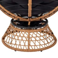 Home Déco Factory Fauteuil D'exterieur Papasan En Rotin Avec Coussin Noir - Cancun -SEMA design Boutique 623863 FRN03 WEB