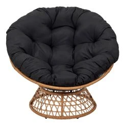 Home Déco Factory Fauteuil D'exterieur Papasan En Rotin Avec Coussin Noir - Cancun -SEMA design Boutique 623863 FRN06 WEB