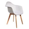 Home Déco Factory Chaise Avec Accoudoir En Tissu Grosse Maille Gris - Scarlett