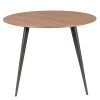 Zago Table à Manger Ronde En Noyer Et Pieds Hêtre Noir D100cm - Caly