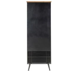 Zago Bibliothèque Noir Et Bois 2 Portes Vitrés Et Tiroirs H168 Cm -Highland -SEMA design Boutique 626674 FRN04 WEB