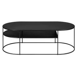 Zago Table Basse En Métal Noir L120cm -Gray