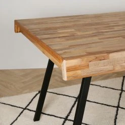 White Label Living Table à Manger En Teck Massif Et Pieds Métal 200x90cm - Suri -SEMA design Boutique 627266 SITU03 WEB