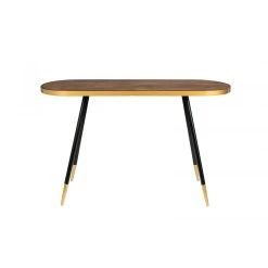 White Label Living Console En Noyé Plaqué Et Métal Doré - Denise