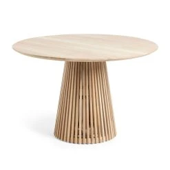 La Forma Table à Manger Ronde En Bois Teck Naturel D120cm - Irun