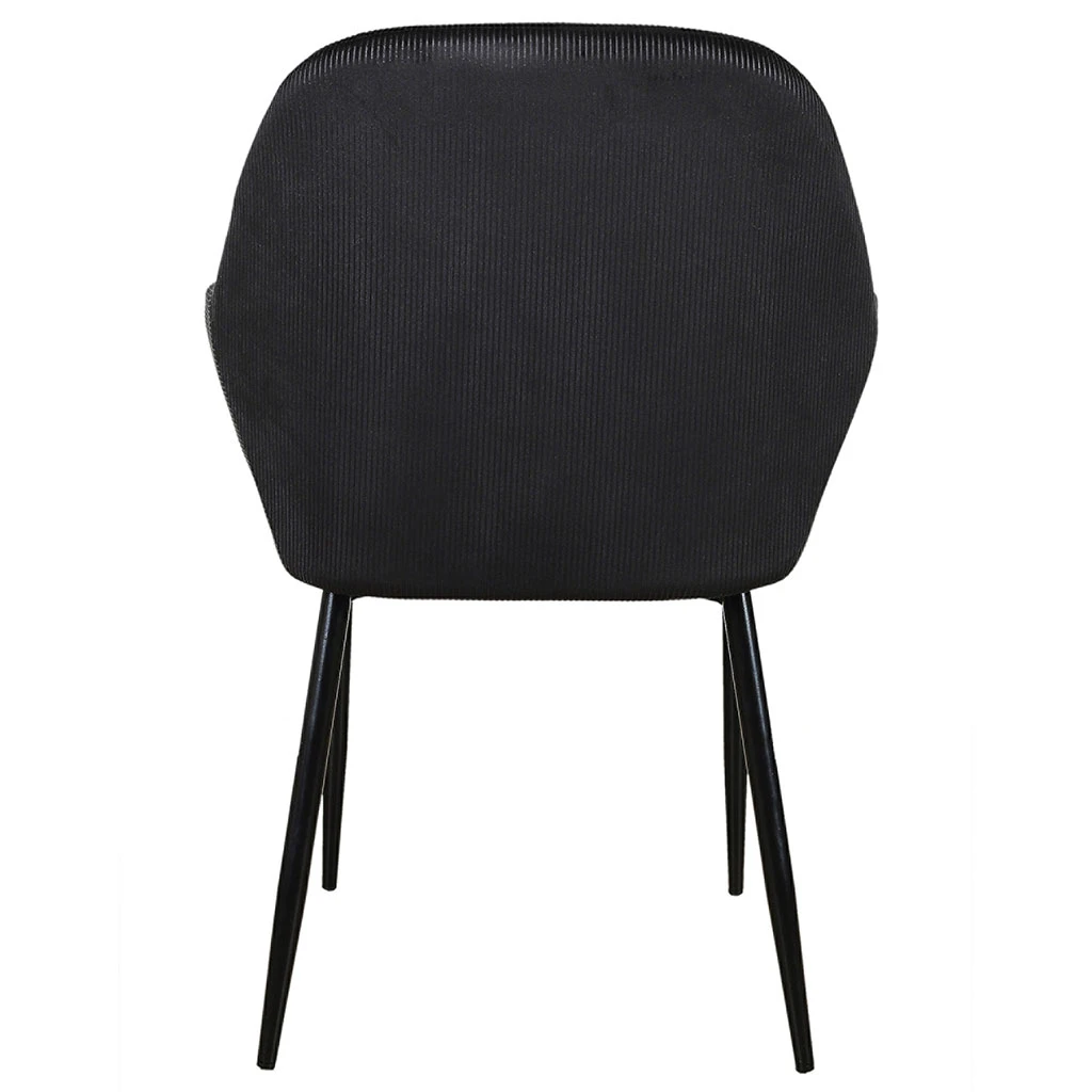 Home Déco Factory Chaise Avec Accoudoir En Velours Cotelé Noir - Julia 6 Home Déco Factory Chaise Avec Accoudoir En Velours Cotelé Noir - Julia – Image 4