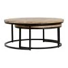 PG Trading Table Basse Gigogne Ronde (lot De 2) En Manguier Et Fer Noir - Noe