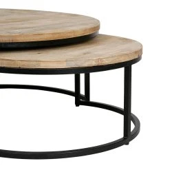 PG Trading Table Basse Gigogne Ronde (lot De 2) En Manguier Et Fer Noir - Noe 10 PG Trading Table Basse Gigogne Ronde (lot De 2) En Manguier Et Fer Noir - Noe -SEMA design Boutique 630494 DET02 WEB