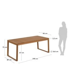 La Forma Table De Jardin En Bois D'acacia 190x90cm - Emili -SEMA design Boutique 632453 FRN06 WEB