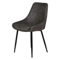 Zago Chaise Salle à Manger Tissu Effet Daim Gris Foncé - Ben -SEMA design Boutique 633423 FRN03 WEB
