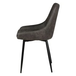 Zago Chaise Salle à Manger Tissu Effet Daim Gris Foncé - Ben -SEMA design Boutique 633423 FRN04 WEB