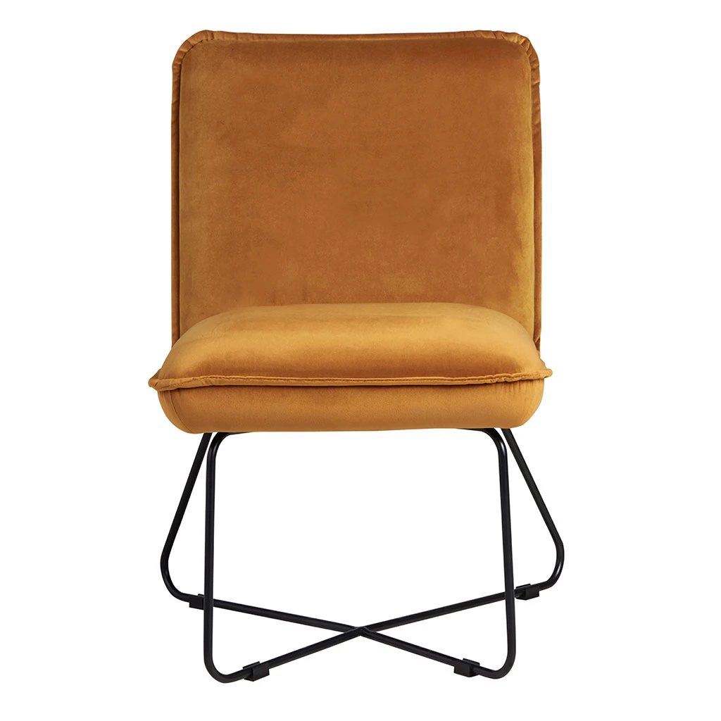 Zago Fauteuil En Velours Ambre - Habby 4 Zago Fauteuil En Velours Ambre - Habby – Image 2