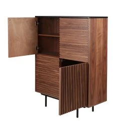 Zago Buffet Haut En Noyer Et Métal Noir H140cm - Nuna -SEMA design Boutique 633450 FRN06 WEB