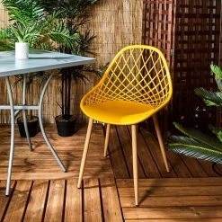Home Déco Factory Chaise De Jardin En Plastique Jaune - Malaga -SEMA design Boutique 633480 FRN06 WEB