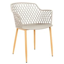 Home Déco Factory Fauteuil De Jardin Gris Taupe En Plastique Malaga