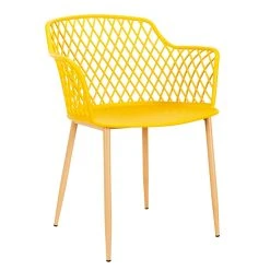 Home Déco Factory Fauteuil De Jardin Jaune En Plastique Malaga