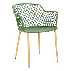 Home Déco Factory Fauteuil De Jardin Vert En Plastique Malaga