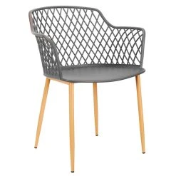 Home Déco Factory Fauteuil De Jardin Gris En Plastique Malaga