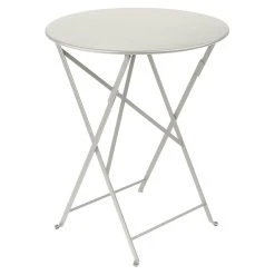 Fermob Table De Jardin Ronde Pliante En Acier Gris Argile - Bistro