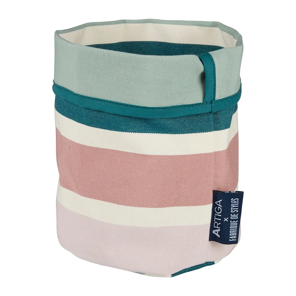 Artiga Corbeille/cache Pot Bleu Et Rose D14xh15cm En Coton 5 Artiga Corbeille/cache Pot Bleu Et Rose D14xh15cm En Coton – Image 3