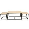 Home Déco Factory Table Basse Gigogne (lot De 3) En Plaqué Bois Et Fer Noir - Selya -SEMA design Boutique 638118 FRN01 WEB