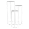 Home Déco Factory Sellettes Gigogne (x3) En Metal Blanc
