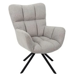 Home Déco Factory Fauteuil De Salon Pivotant En Tissus Gris - Wamy