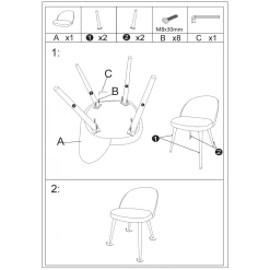 Opjet Chaise Salle à Manger En Velours Miel - Ingrid -SEMA design Boutique 63867 bleu 4