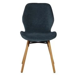 Zago Chaise Salle à Manger En Tissu Soft Touch Bleu Foncé - Keri