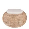Mica Décorations Pouf En Rotin Avec Coussin Blanc D84cm - Bolsena