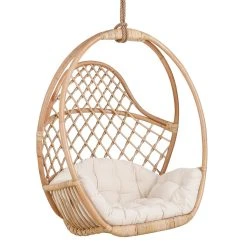Mica Décorations Chaise à Suspendre En Rotin Naturel - Siena