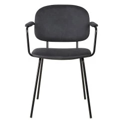 Zago Fauteuil En Tissu Effet Daim Noir - Aston