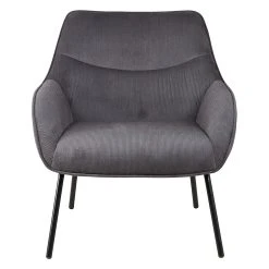 Zago Fauteuil En Velours Côtelé Gris Argent - Martin
