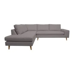 Inside Canapé D'angle Gauche 5 Places André - Effet Velours - Seven Plumb