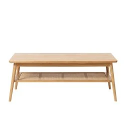 Unique Table Basse En Placage Chêne Naturel L120cm - Barrali
