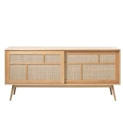 Unique Buffet En Placage Chêne Naturel H80cm - Barrali