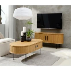 Unique Meuble TV En Placage Chêne Naturel L120cm - Nola -SEMA design Boutique 648108 FRN03 WEB